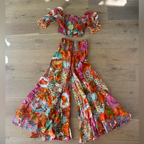 Mexico two piece colorful outfit with tassels - one size - worn once - Picture 3 of 7